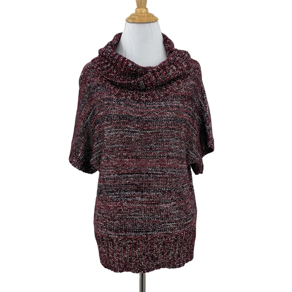 Multiples Sweater Womens PS Petite Small Marled Knit Cowl Neck Dolman Sleeves